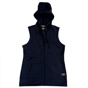 Under Armour Loose Hooded Full Zip Up‎ Vest Size Small Navy Blue